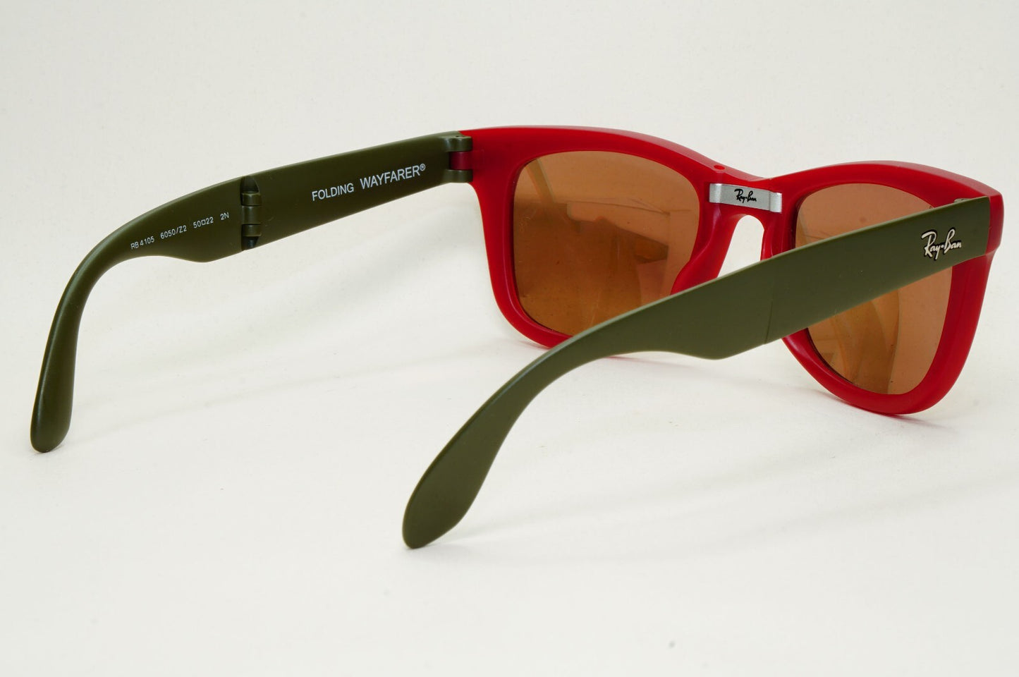 Ray-Ban Sunglasses Folding Wayfarer Red Green Gold Mirror RB 4105 6050/Z2 50mm