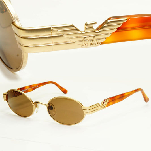 Emporio Armani 1997 Vintage Sunglasses Mens Womens Womens Gold Eagle 054 904