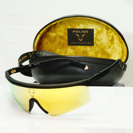 Police Lewis Hamilton F1 Sunglasses Gold Yellow Mirror Shield SPL A28 COL 6AAG