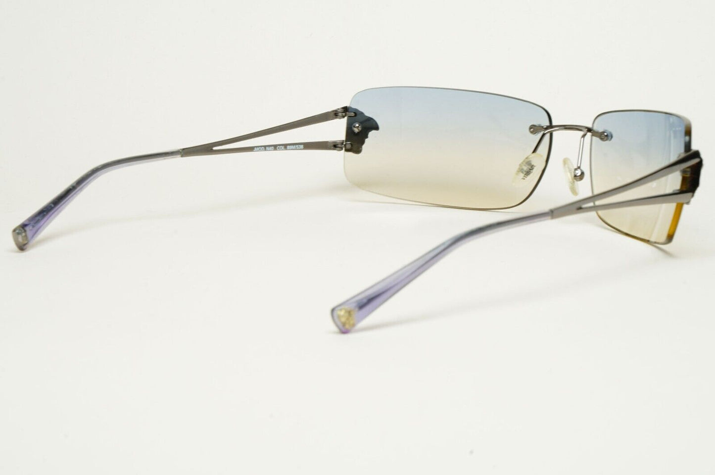 Versace Sunglasses 2002 Vintage Rimless Gunmetal Blue MOD N40 COL 89M/538 290125