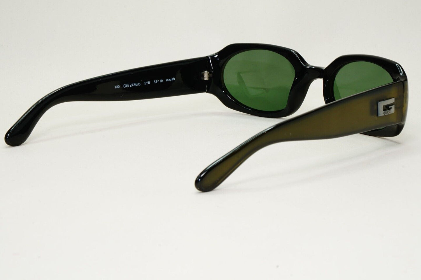 Gucci Sunglasses 1998 Vintage Green Dark Olive Square GG 2436/S 5YB 52mm 041124