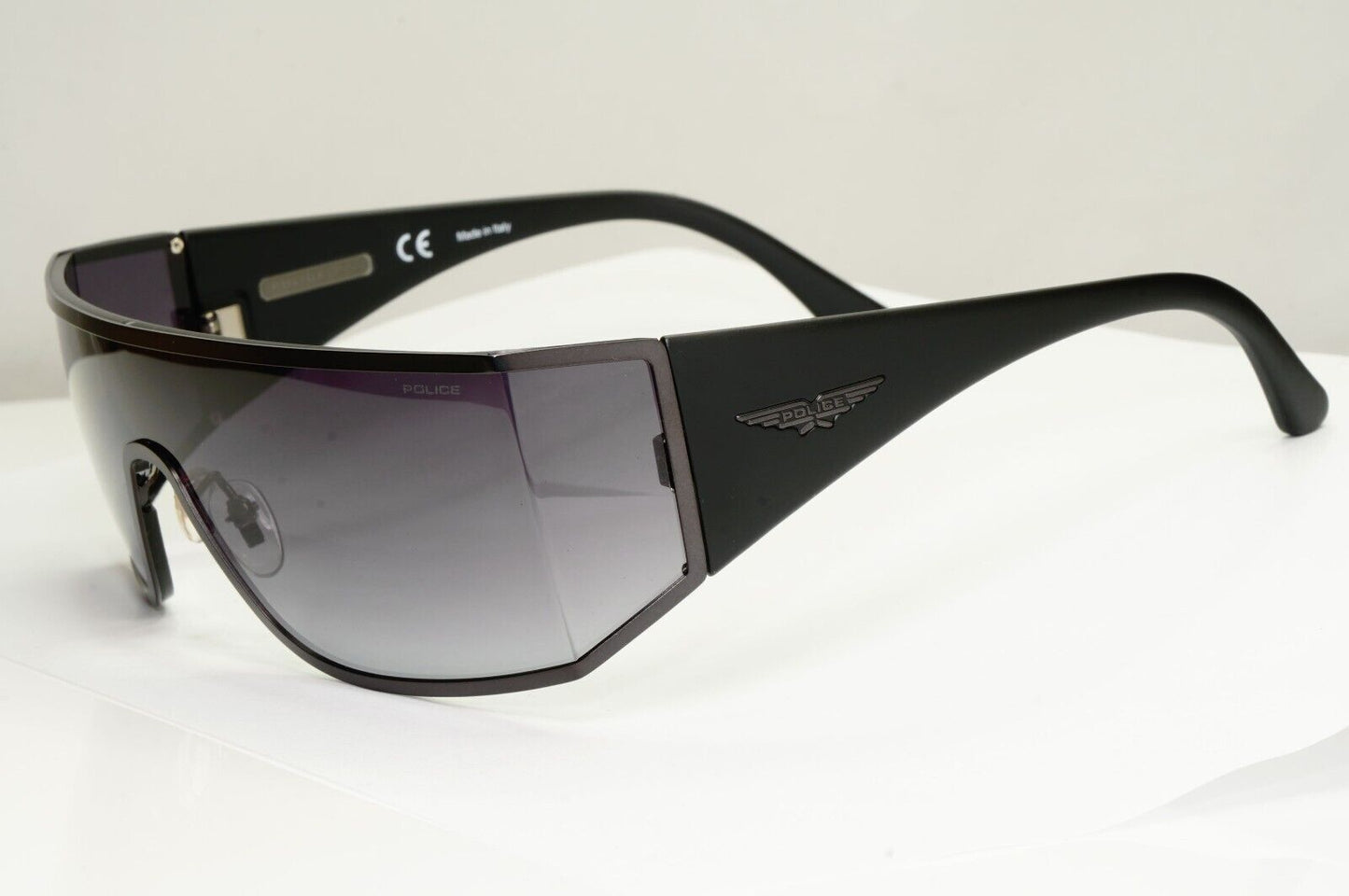 Police Black Shield Sunglasses Gradient Smoke Visor SPL 892 Origins 5 COL 0627 B