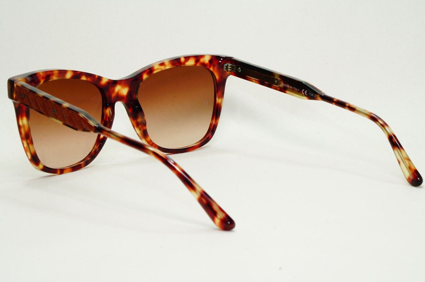 Bottega Veneta Sunglasses Brown Tortoiseshell Leather Square BV 0034S 003 081024