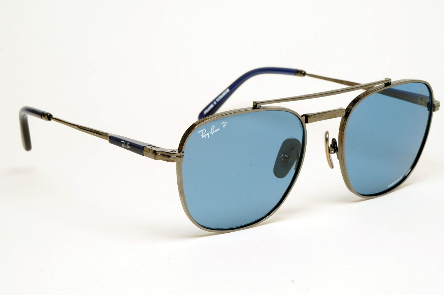 Ray-Ban Sunglasses Frank II Titanium Polarised Gunmetal Blue RB 8258 3142/S2 54m