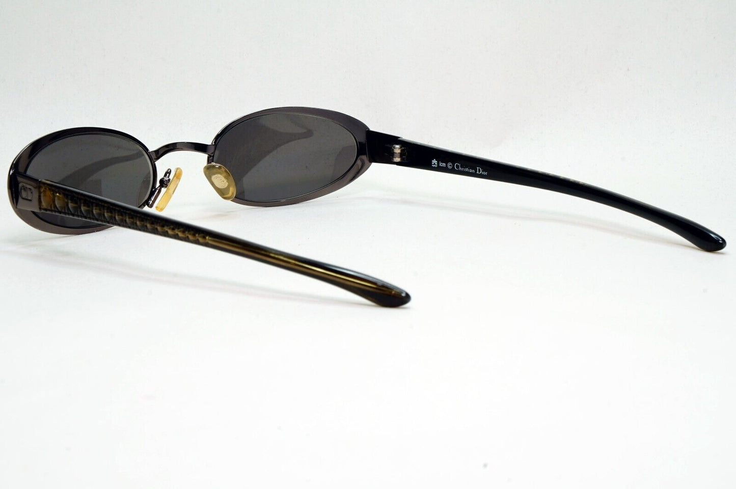 Dior Sunglasses 2002 Vintage Oval Grey Olive Gunmetal Casting 20Z Small 141024