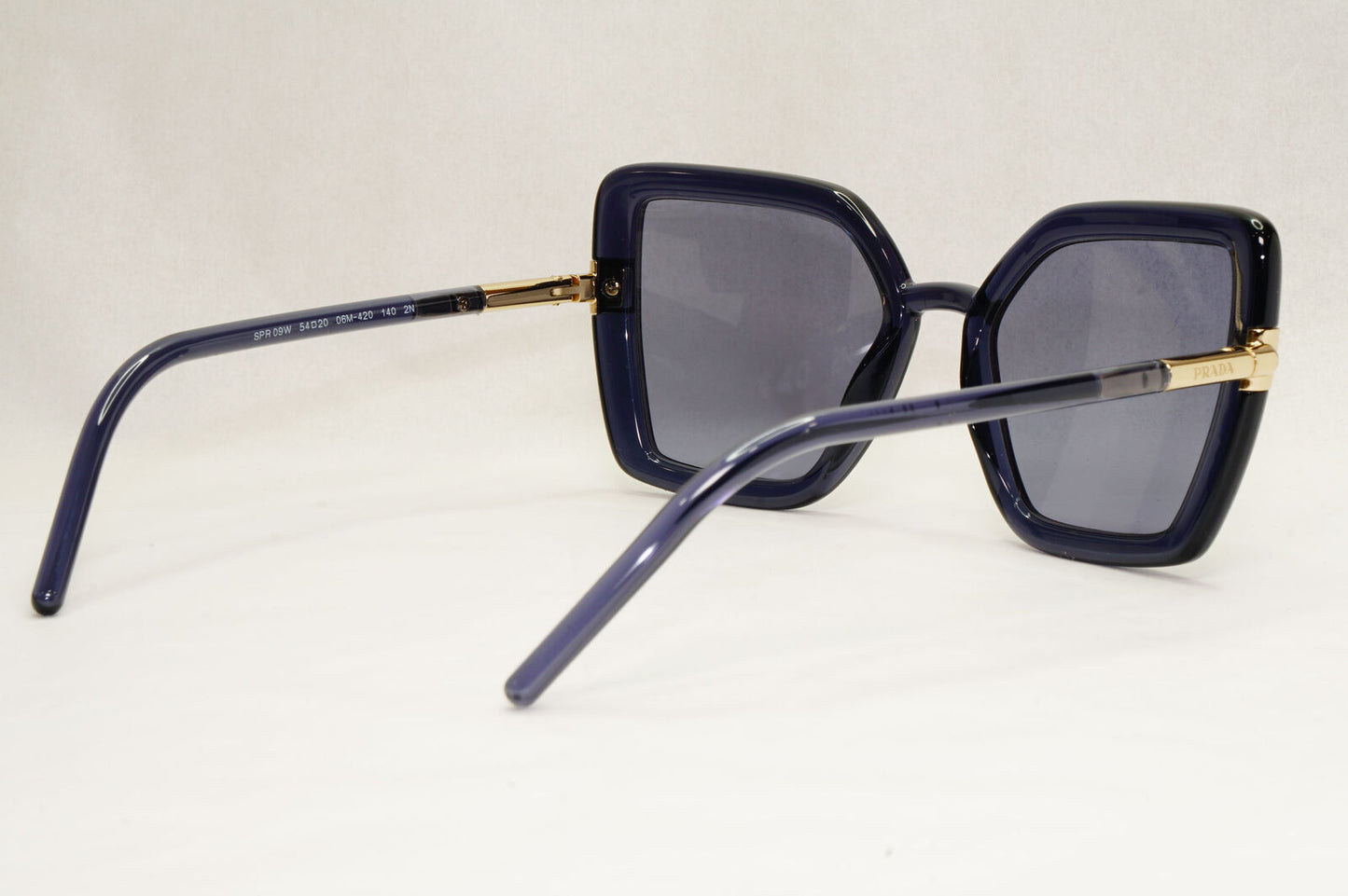 Prada Sunglasses Blue Crystal Square Gold Transparent PR09WS SPR 09W 06M-420