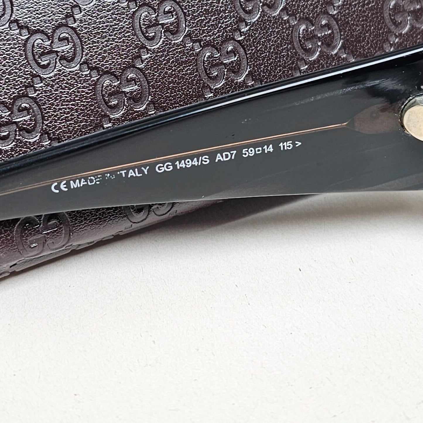 Gucci Sunglasses 1997 Vintage Grey Marble Green Square GG 1494/S AD7 280125