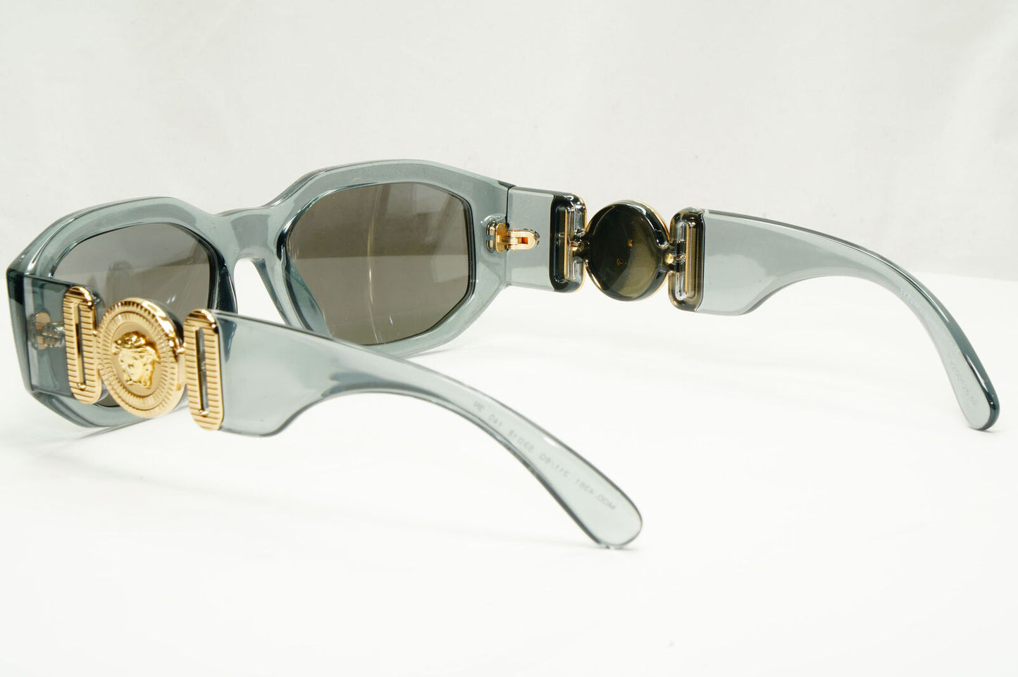 Versace Gold Medusa Sunglasses Grey Crystal Mirror Transparent Clear 4361 311/6G