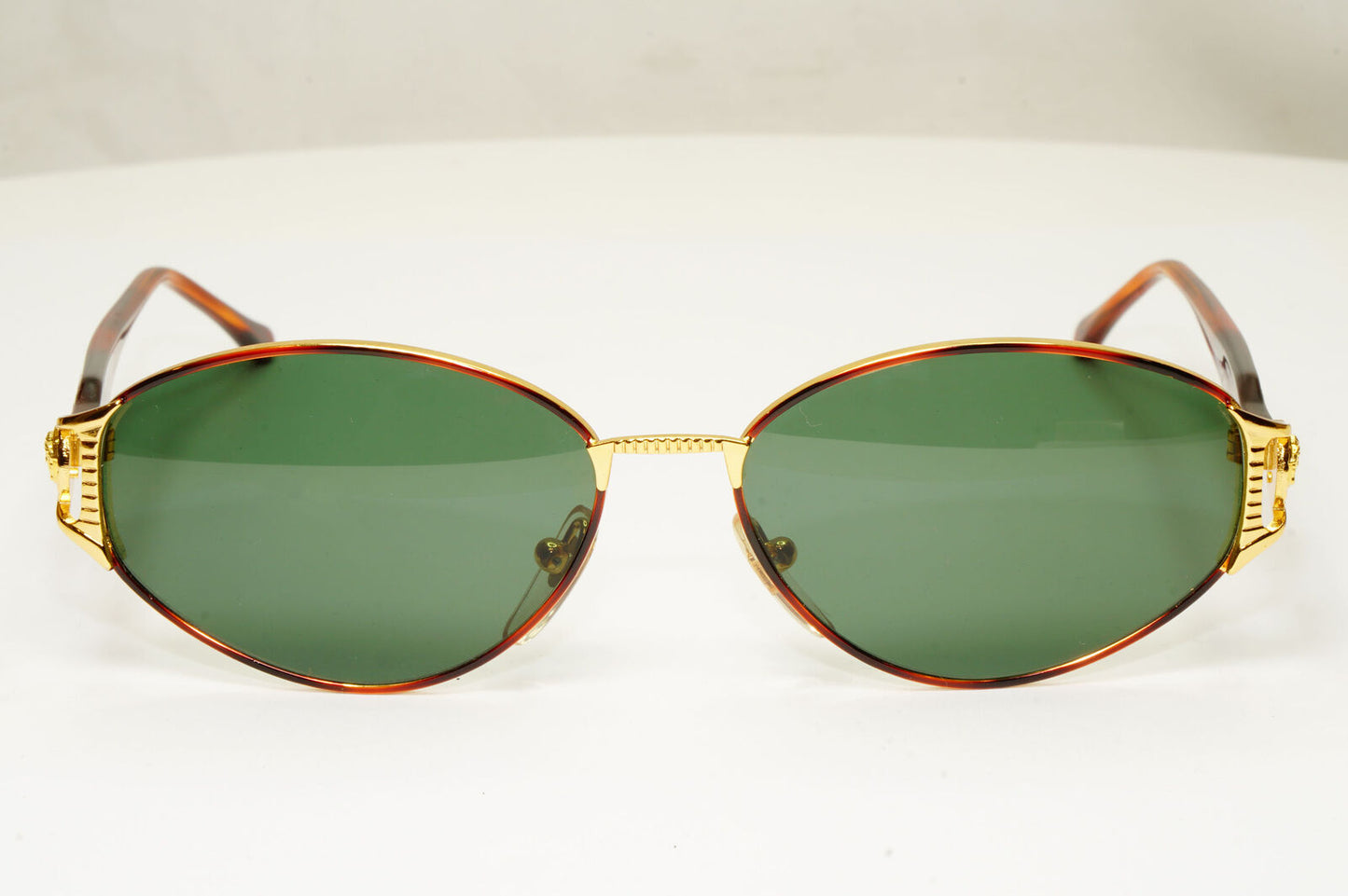 Gianni Versace 1995 Vintage Gold Medusa Unisex Green Sunglasses MOD G46 COL 14L