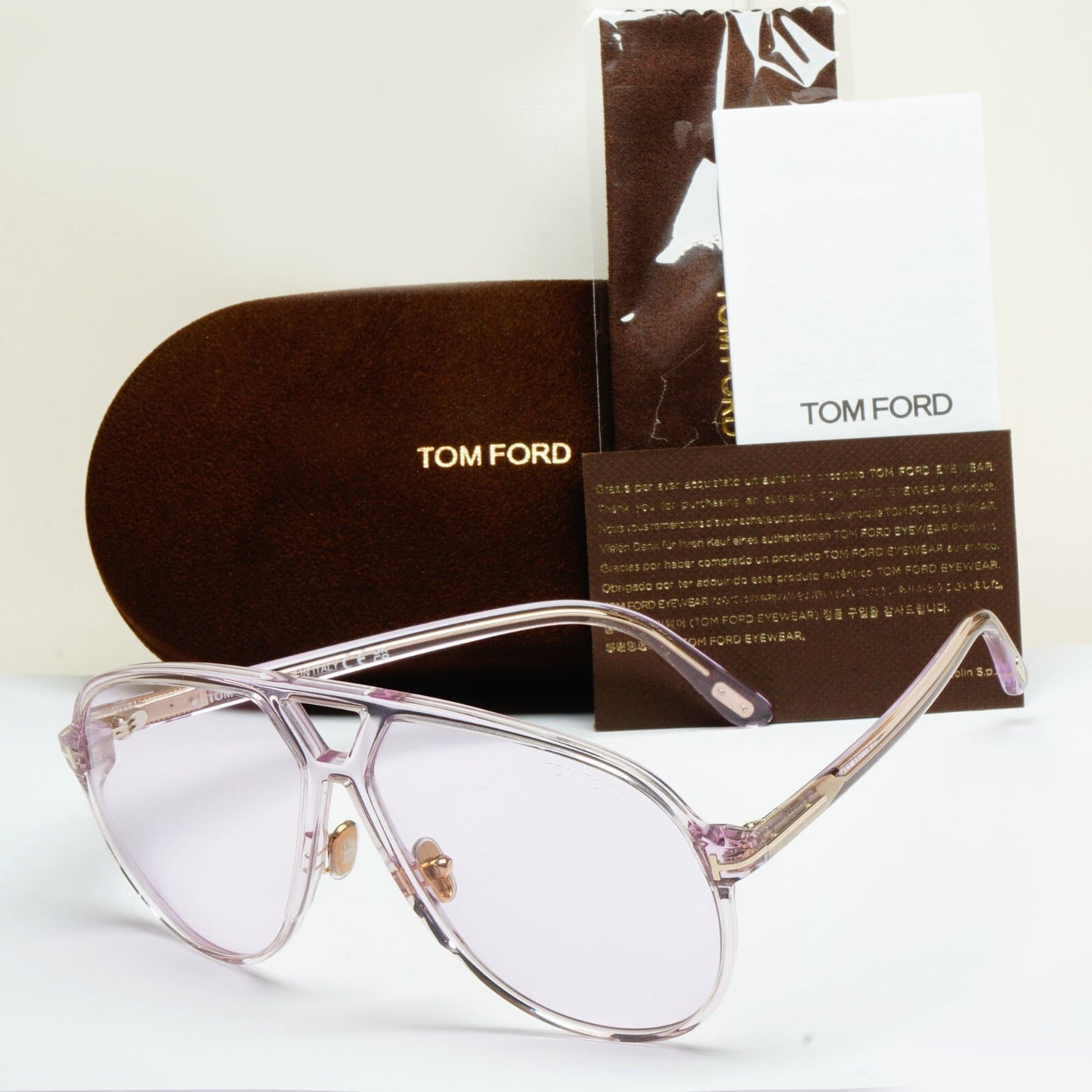 Tom Ford Sunglasses Bertrand Lilac Violet Oversized Pilot FT1061 TF 1061 78Y