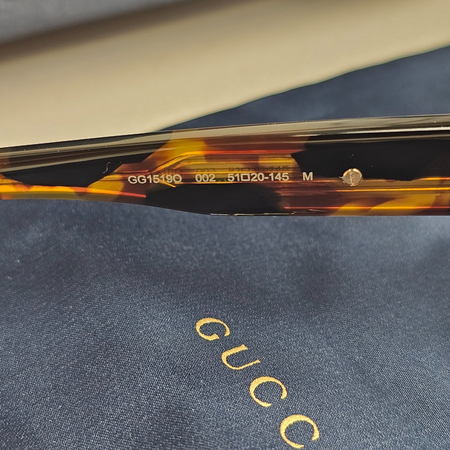 Gucci Sunglasses 2023 Brown Tortoise Green Square GG1519O 002 51mm 100325