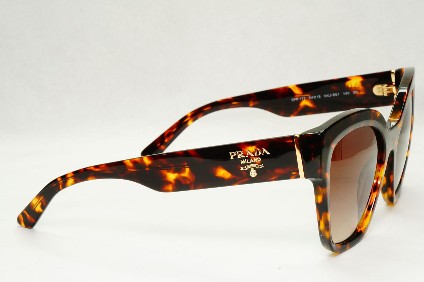 Prada Sunglasses Honey Brown Tortoiseshell Square PR17ZS SPR 17Z VAU-6S1 54mm