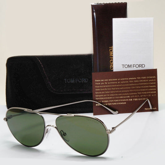 Tom Ford Sunglasses Anthony Gunmetal Dark Green Metal Pilot FT0695 TF 695 14N