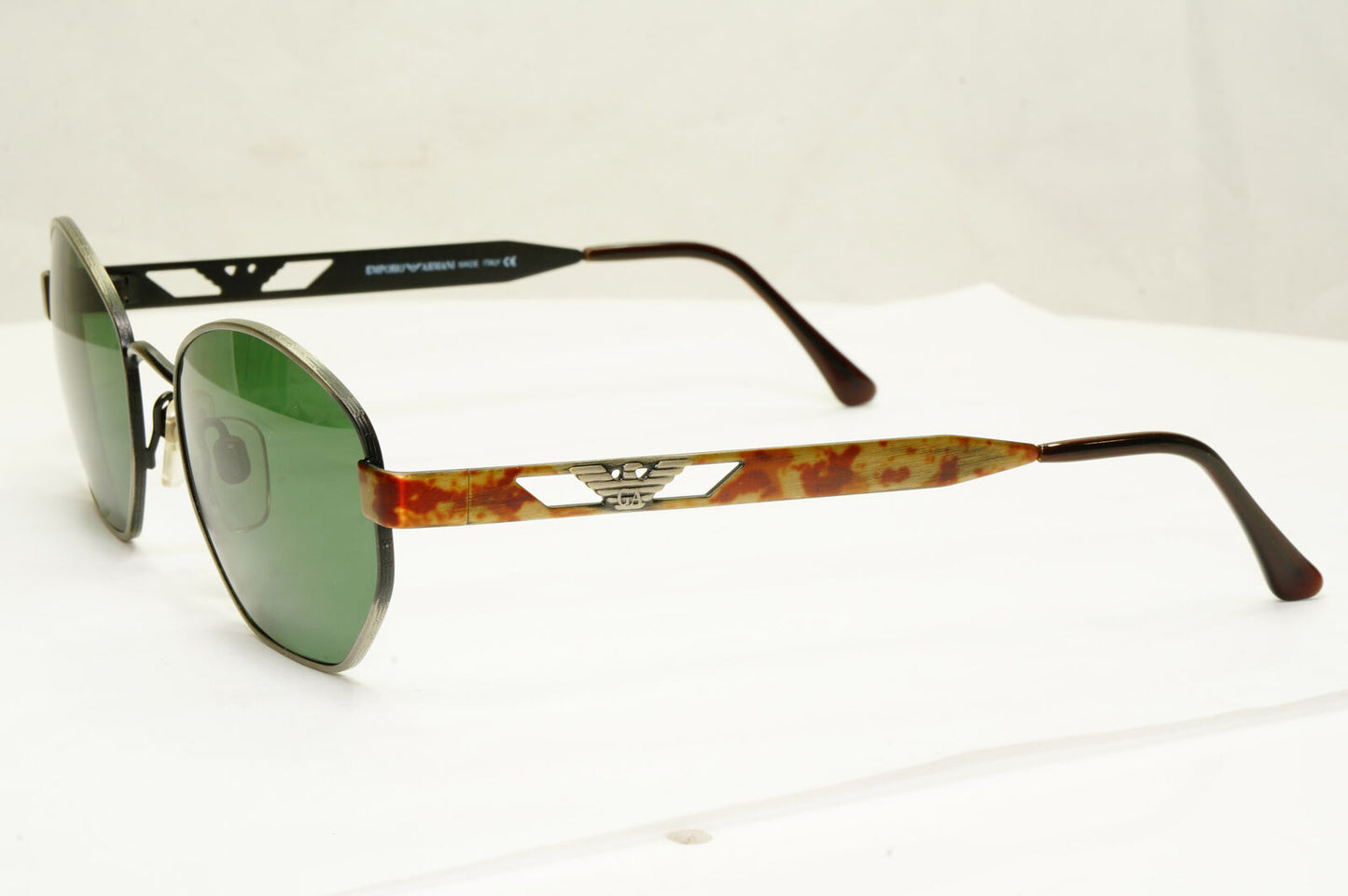 Emporio Armani 1997 Vintage Sunglasses Mens Womens Green Brown Eagle 035-S 872