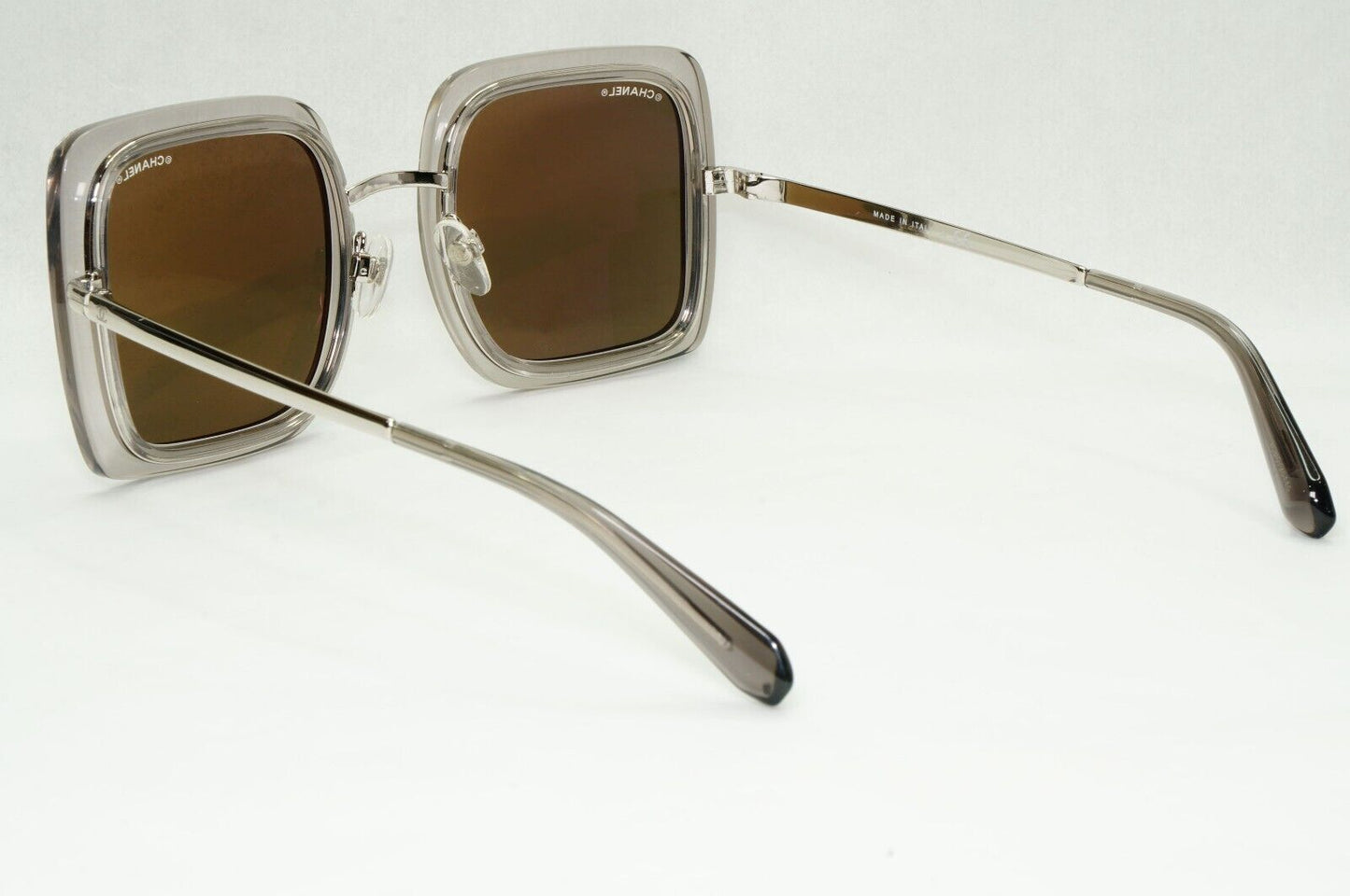 Chanel Sunglasses Silver Mirror Grey Transparent Square 4240 C.906/T7 041223