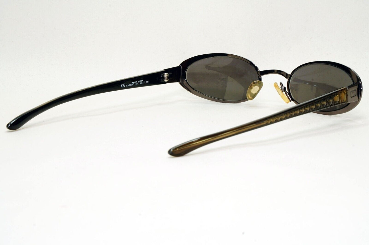 Dior Sunglasses 2002 Vintage Oval Grey Olive Gunmetal Casting 20Z Small 141024