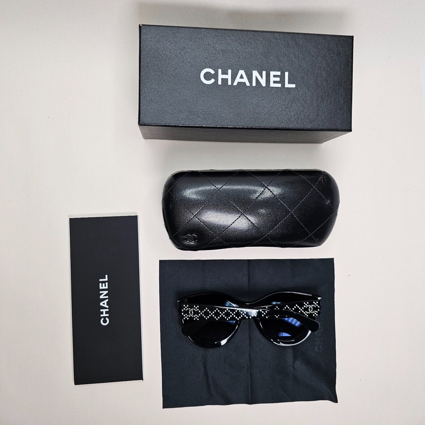 Chanel Sunglasses Black Diamante Rhinestone Square Large 5420-B c.501/S6 51mm