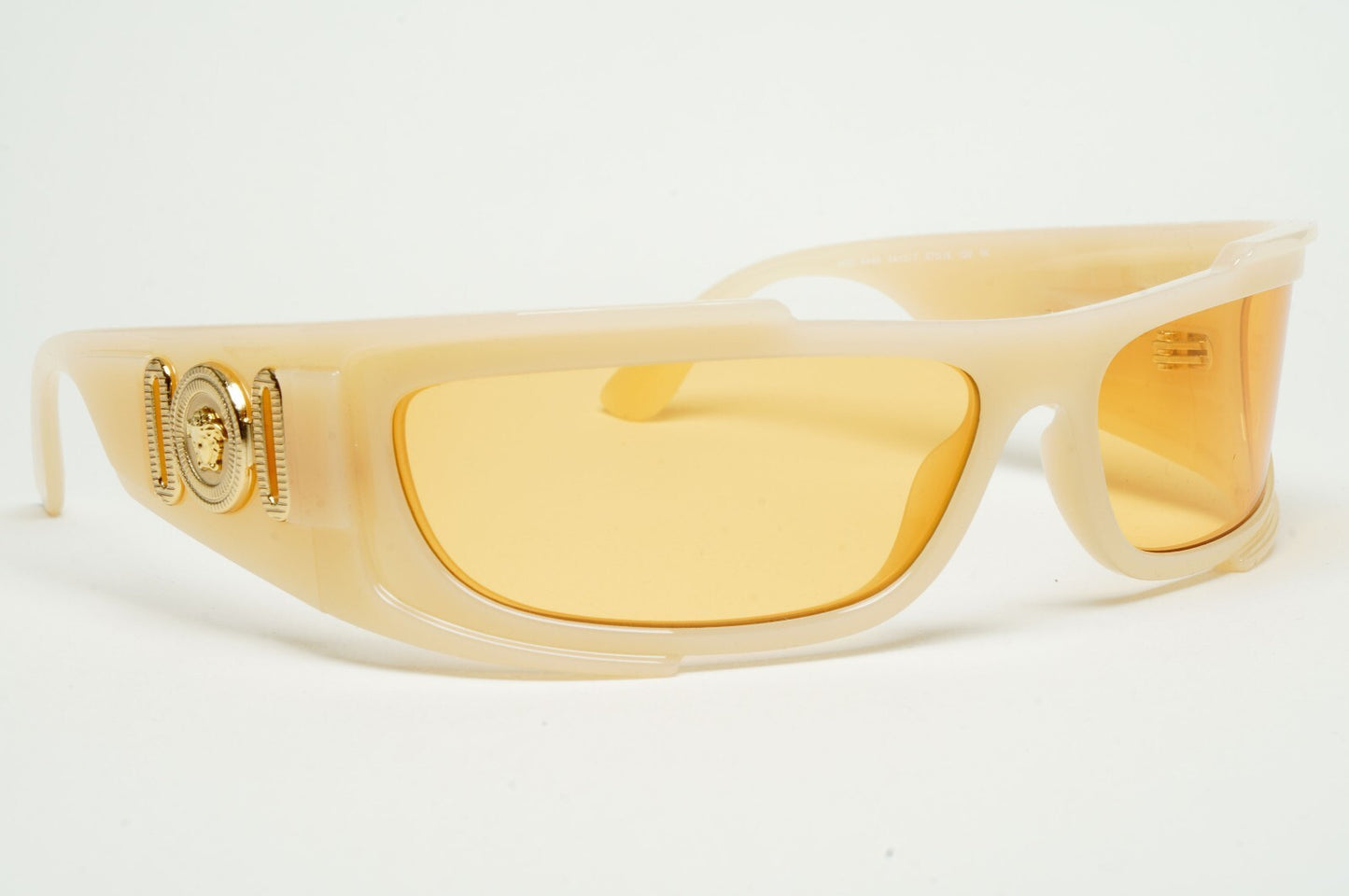 Versace Sunglasses Unisex Wrap Gold Medusa Opal Beige Orange MOD VE 4446 5413/7