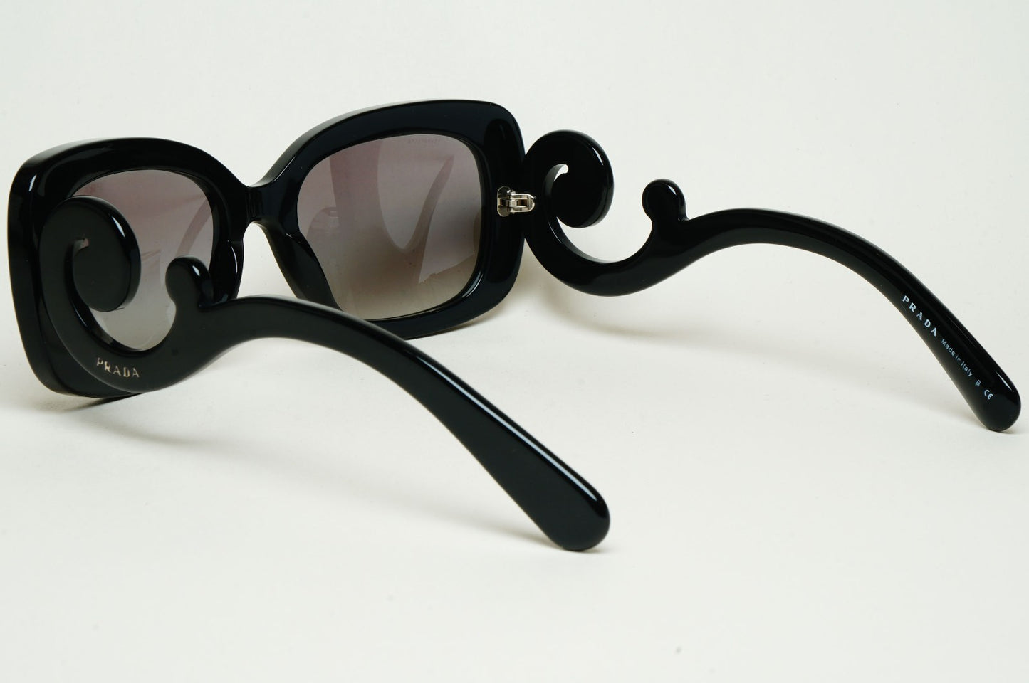 Prada Sunglasses Baroque Swirl Black Grey Square PR27OS SPR 27O 1AB-3M1