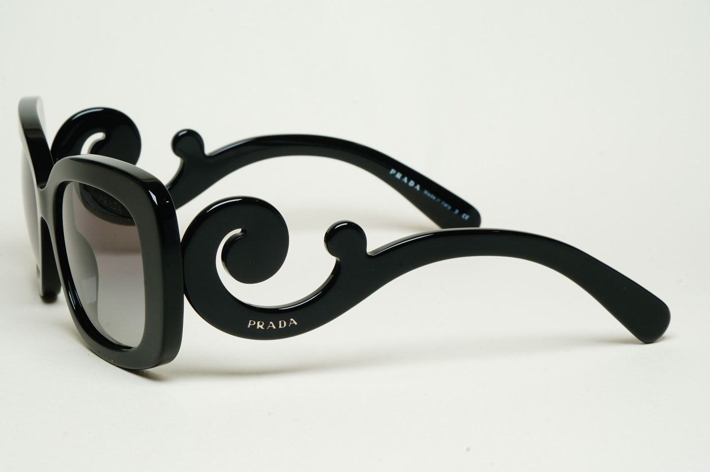 Prada Sunglasses Baroque Swirl Black Grey Square PR27OS SPR 27O 1AB-3M1