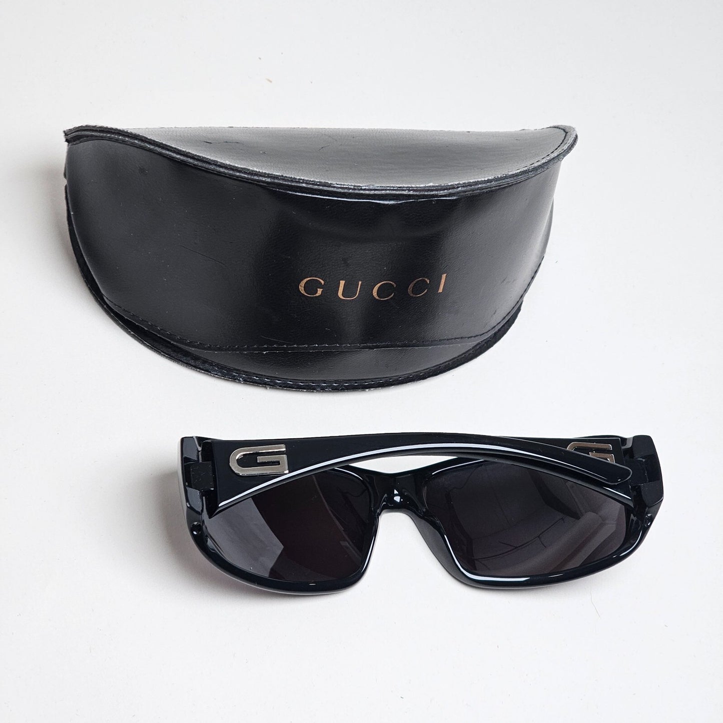 Gucci Sunglasses 2002 Vintage Black Retro Wrap GG 2550/N/S D28 58mm 140325