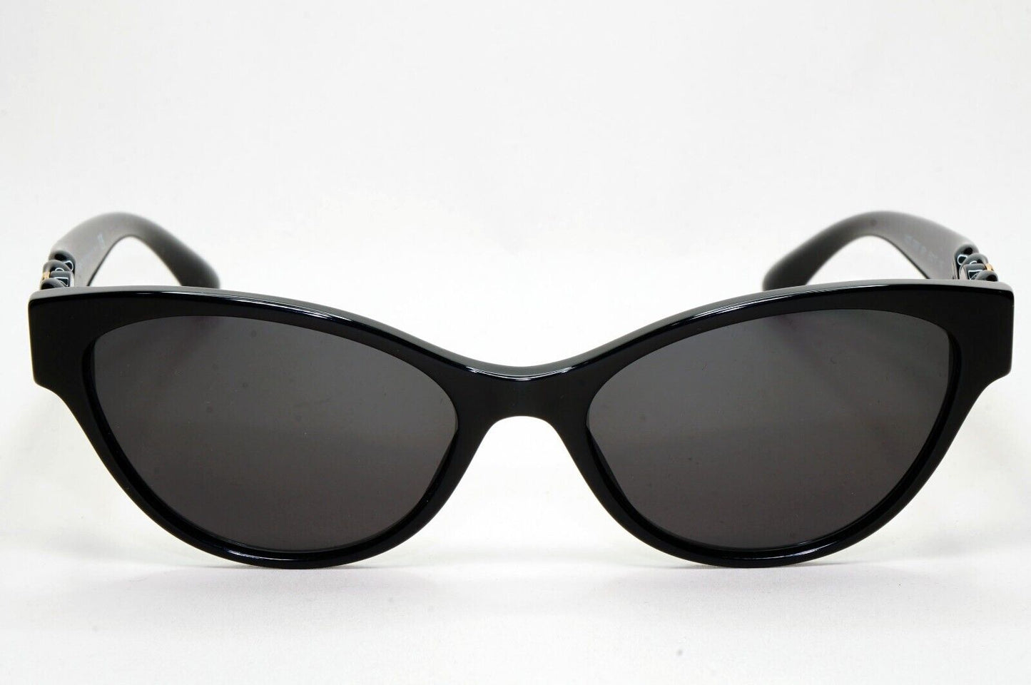 Versace Sunglasses Black Gold Medusa Chain Cat Eye MOD VE 3305 GB1 55mm