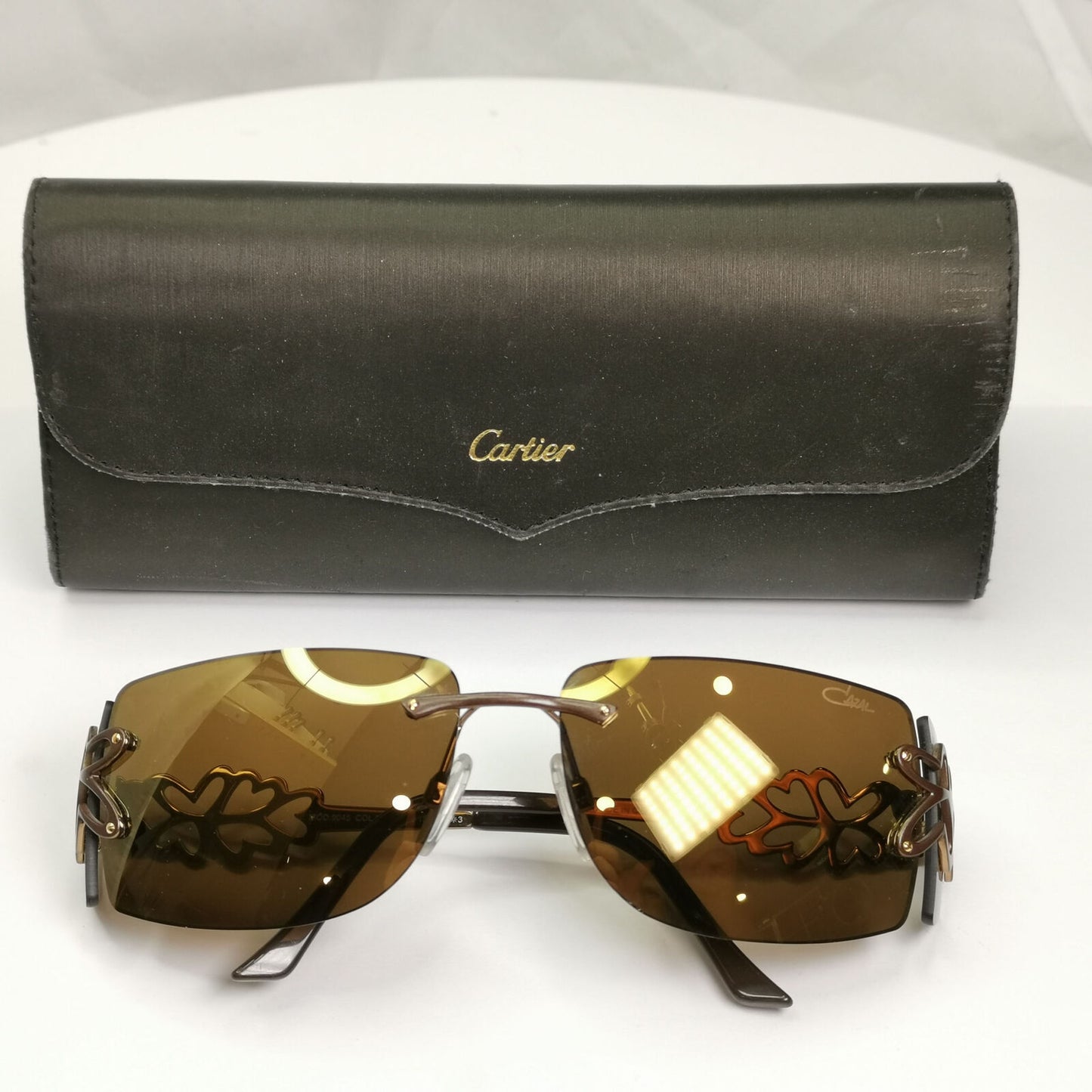 Cazal Sunglasses Vintage Brown Gold Rimless Metal MOD 9045 002 010122