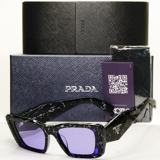 Prada Symbole Sunglasses Black White Marble Violet PR08YS SPR 08YF 03V01O