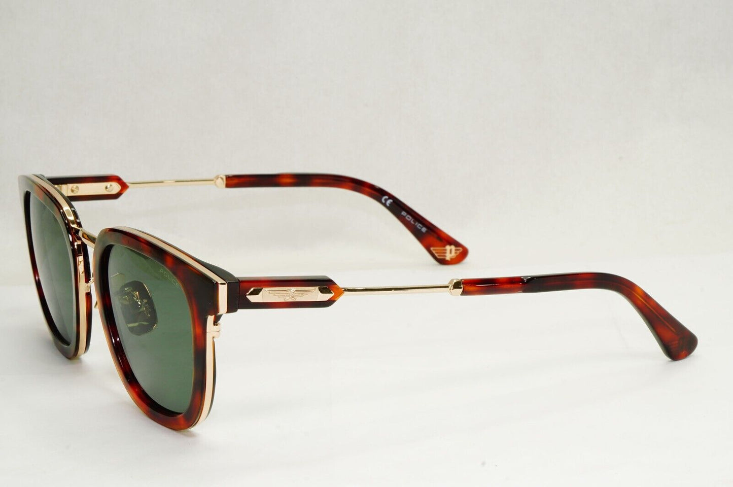 Police Sunglasses Brown Gold Tortoise Green SPL F19 Prince 3 COL 0C10 51mm