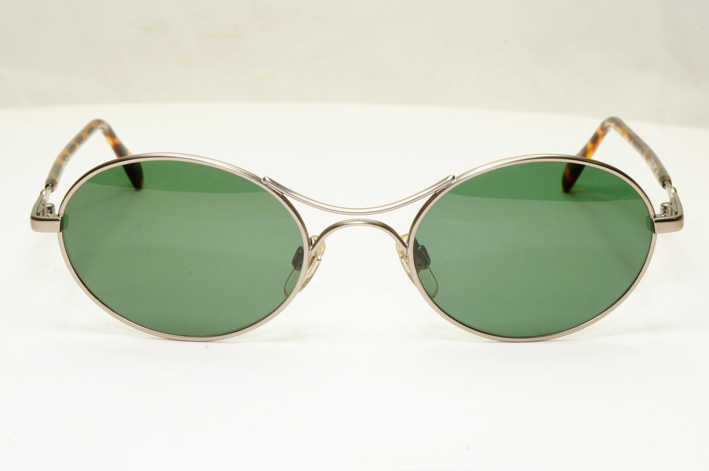 Emporio Armani 1997 Vintage Sunglasses Mens Womens Oval Silver Green 071-S 815