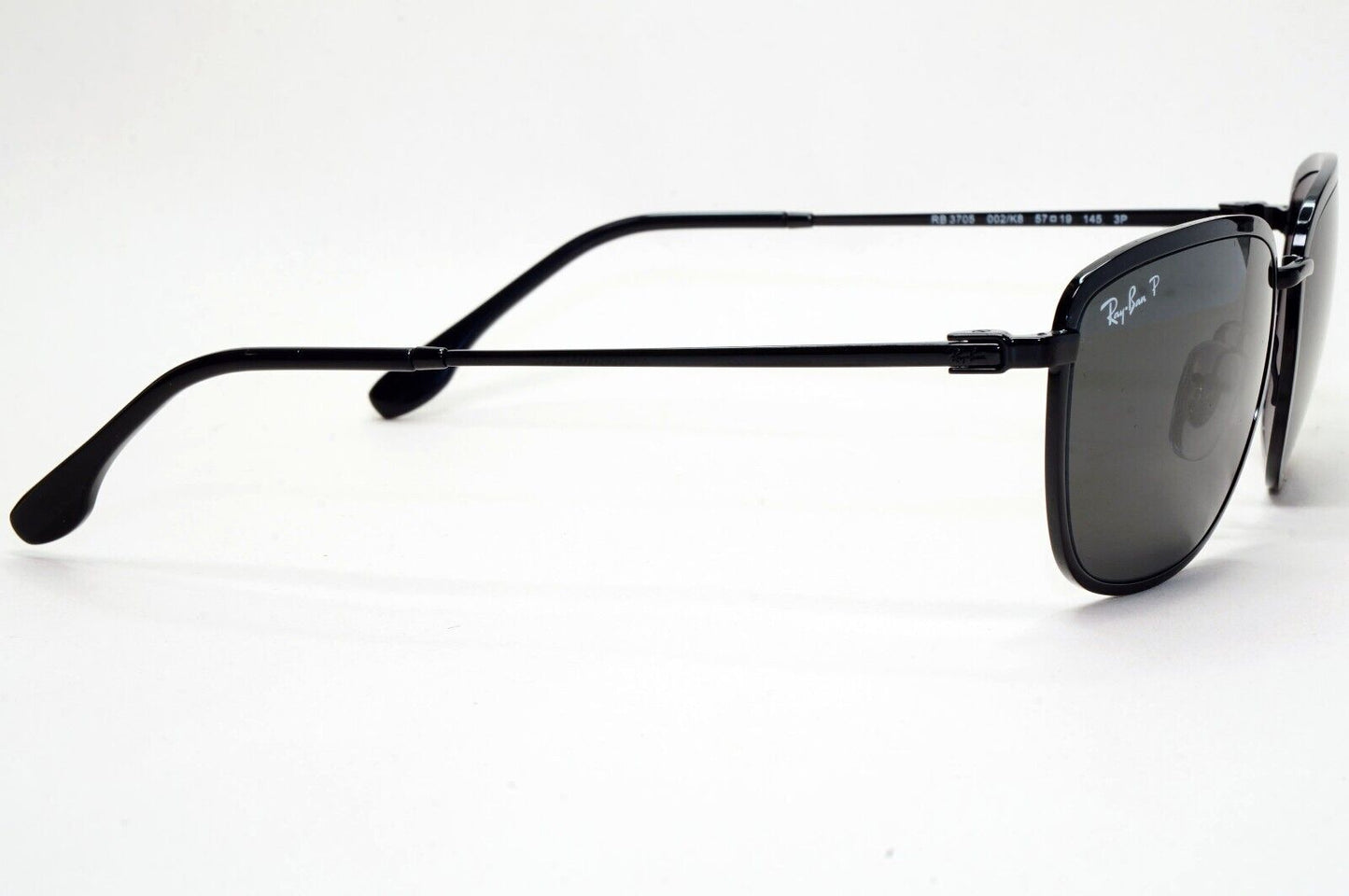 Ray-Ban Sunglasses Polarized Chromance Black Metal Wrap RB 3705 002/K8 57mm