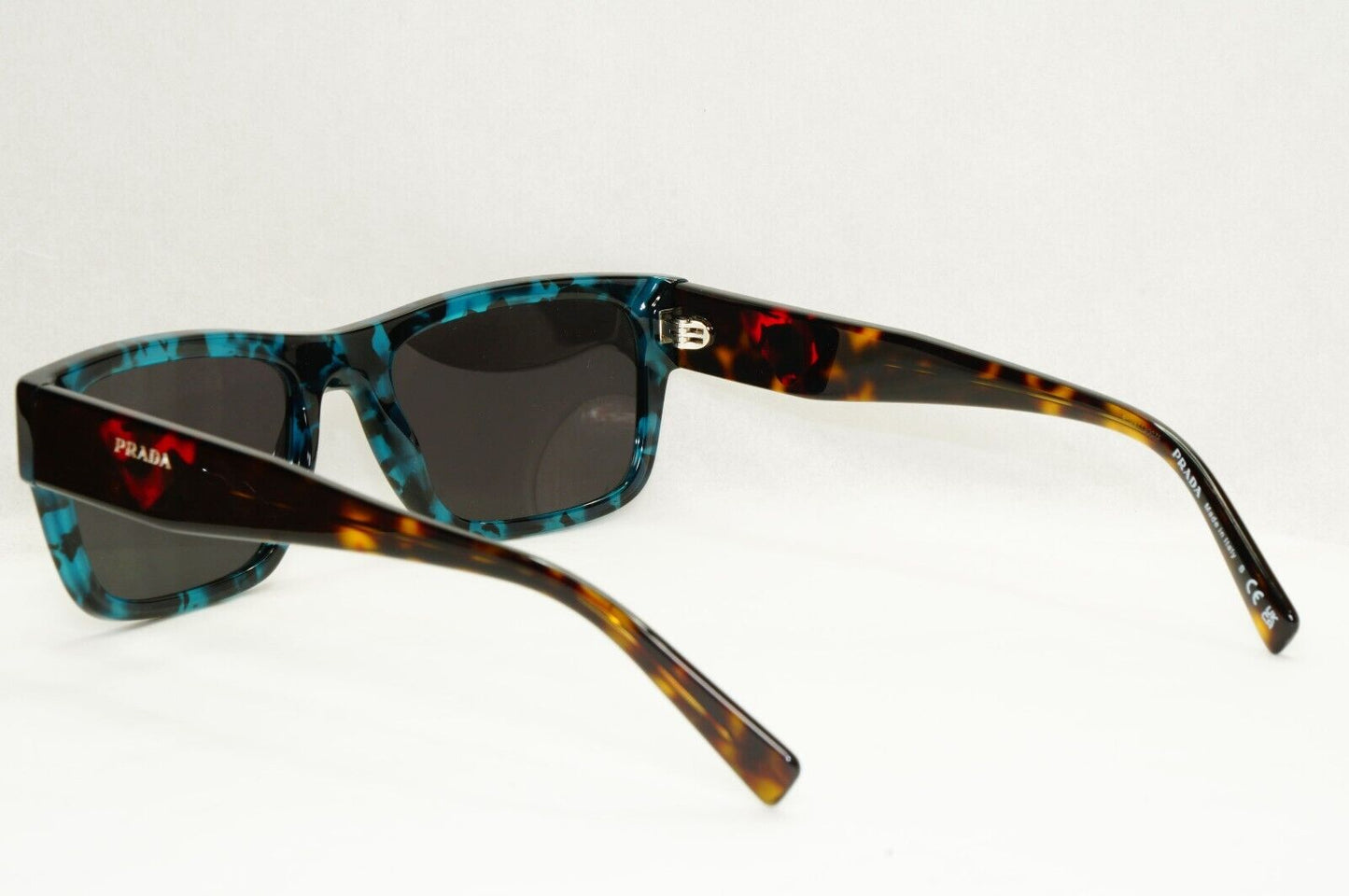 Prada Sunglasses Teal Green Brown Red Havana Square PR15YV VPR 15Y 06Z-1O1 54mm