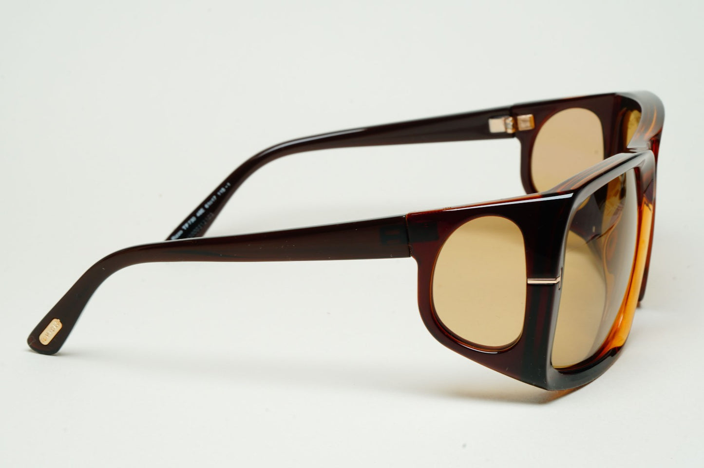 Tom Ford Sunglasses Rizzo Side Window Brown Yellow Square FT0730 TF 730 48E