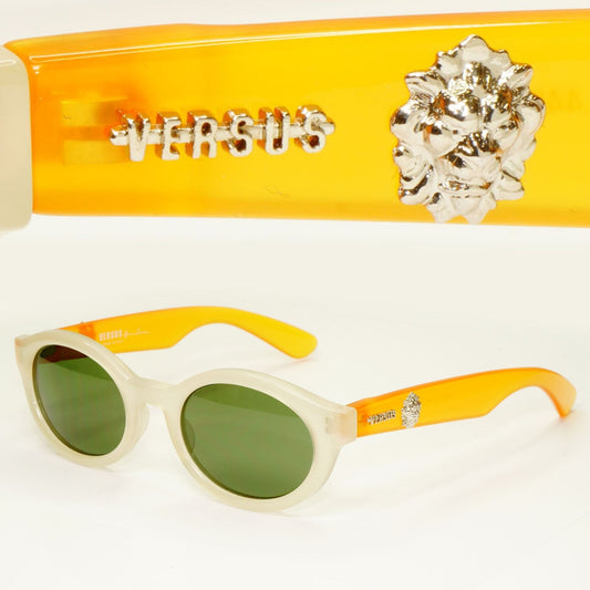 Versus 1995 Vintage Orange White Lion Sunglasses Gianni Versace MOD EF9 COL 445