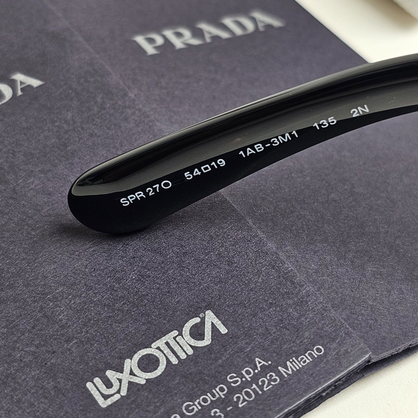 Prada Sunglasses Baroque Swirl Black Grey Square PR27OS SPR 27O 1AB-3M1