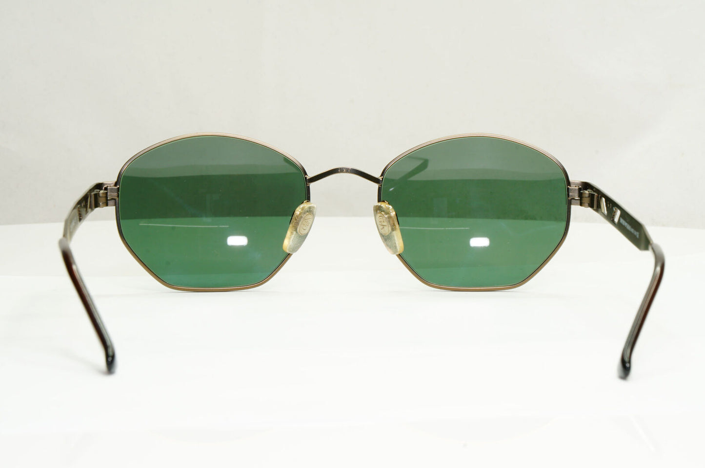 Emporio Armani Sunglasses 1997 Vintage Brown Green Hexagonal Metal 035-S 924/29