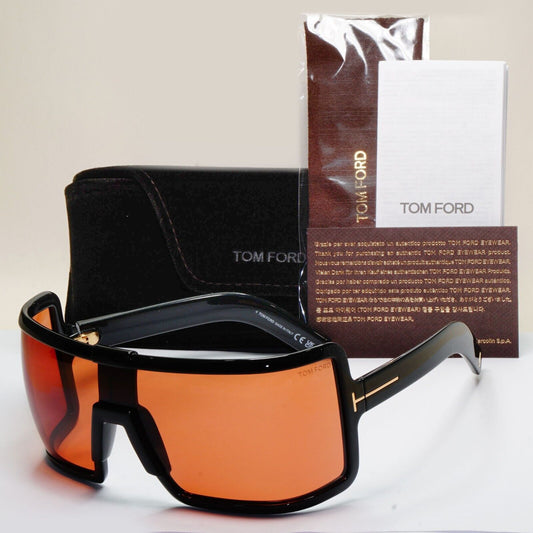 Tom Ford Sunglasses Parker Black Brown Oversized Square Wrap FT1118 TF 1118 01E