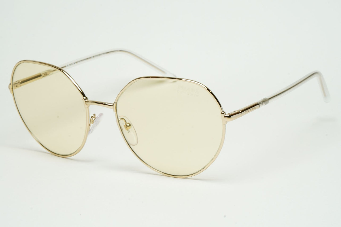 Prada Sunglasses Photochromic Gold Yellow Round PR65XS SPR 65X ZVN-01F
