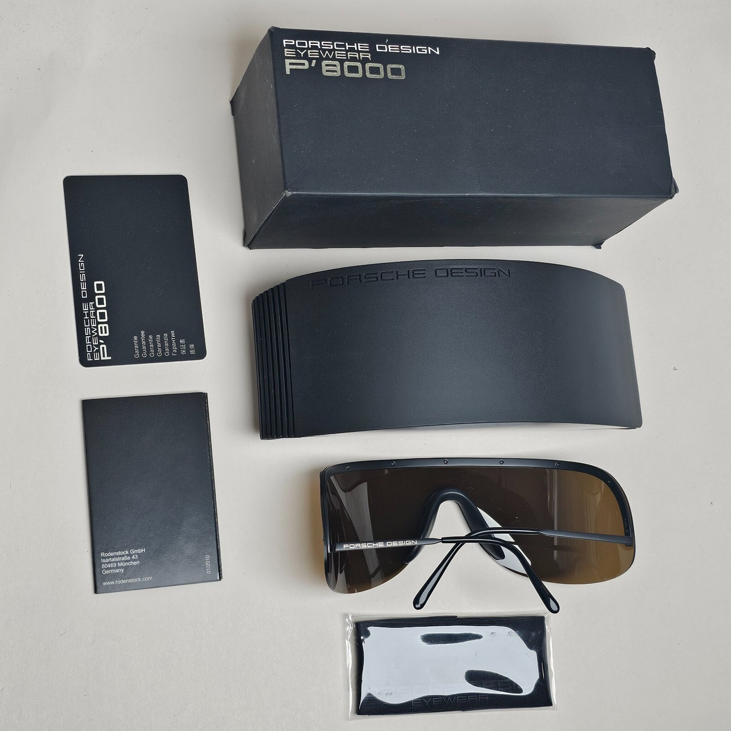 Porsche Design Sunglasses Titanium Brown Black P8000 Series Shield Visor P8479 C