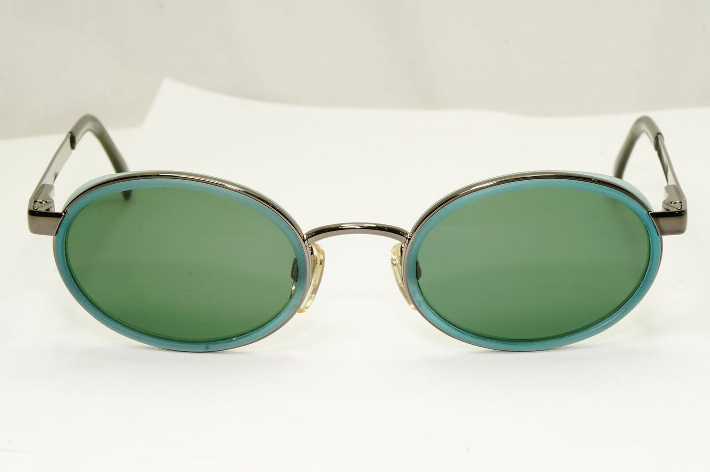 Emporio Armani 1997 Vintage Sunglasses Mens Womens Metal Green Oval 085-S 1109
