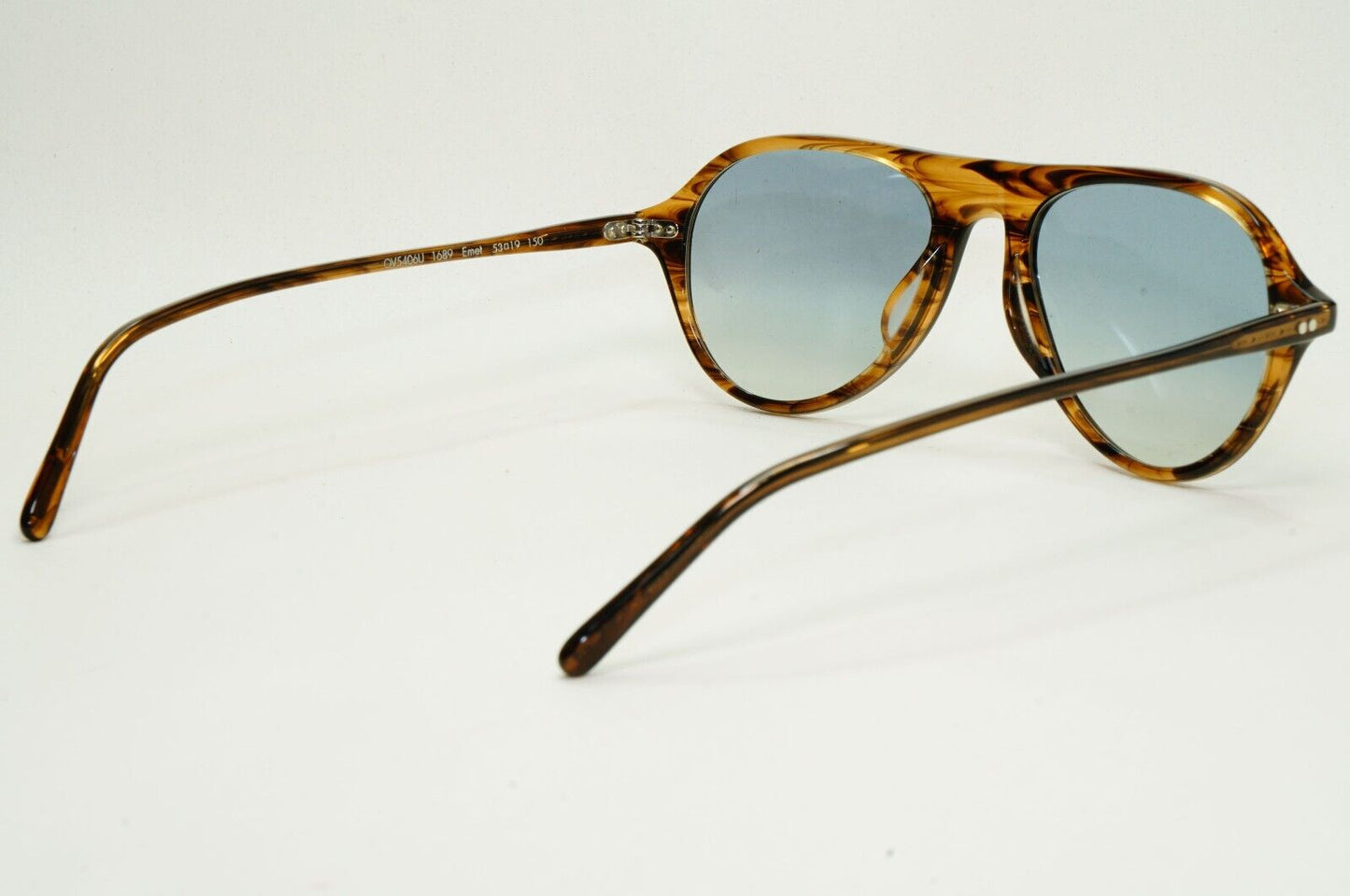 Oliver Peoples Sunglasses Emet Brown Sepia Blue Teal Pilot OV 5406U 1689 53mm