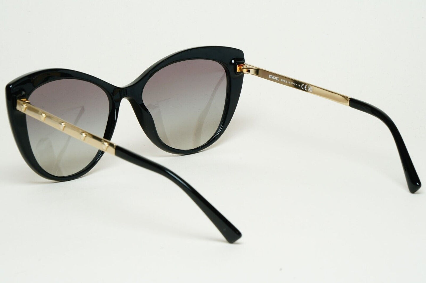 Versace Sunglasses Black Gold Medusa Square Grey Gradient MOD VE 4348 GB1/11