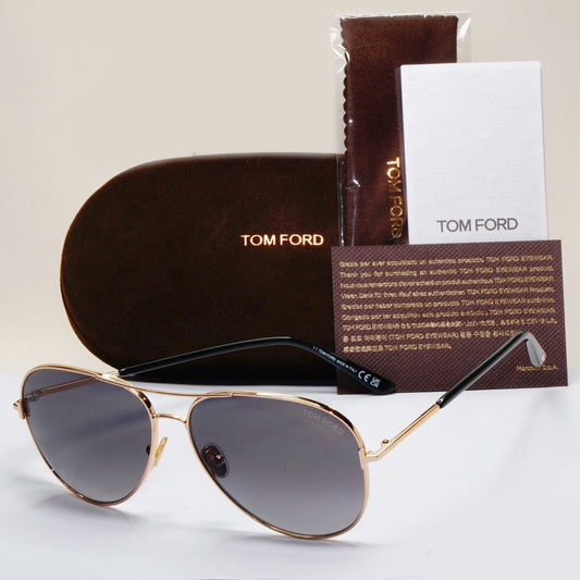 Tom Ford Sunglasses Clark Polarized Gold Pilot Grey FT0823 TF 823 28D 61mm