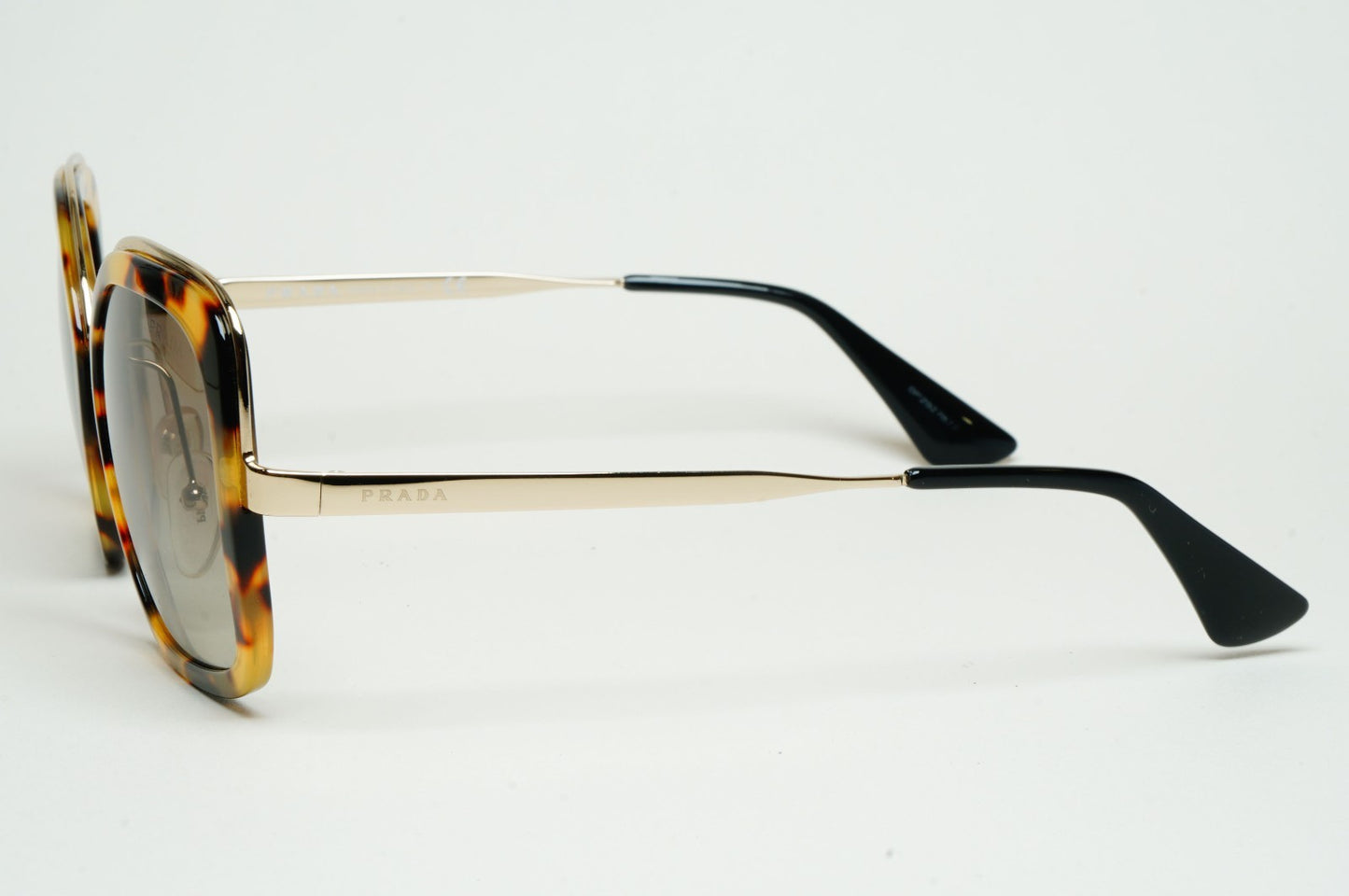 Prada Sunglasses Gold Brown Tortoise Grey Square PR57US SPR 57U 7S0-5O2