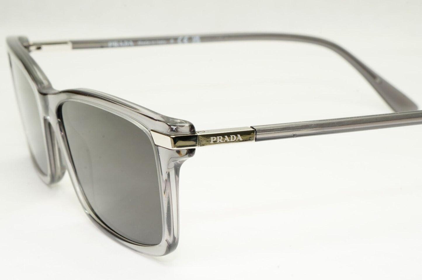 Prada Sunglasses Black Grey Transparent Crystal PR03YV VPR 03Y 08U-1O1 56mm