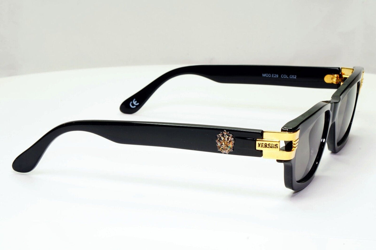 Versus by Gianni Versace 1996 Sunglasses Gold Silver Lion Black MOD E29 COL G52