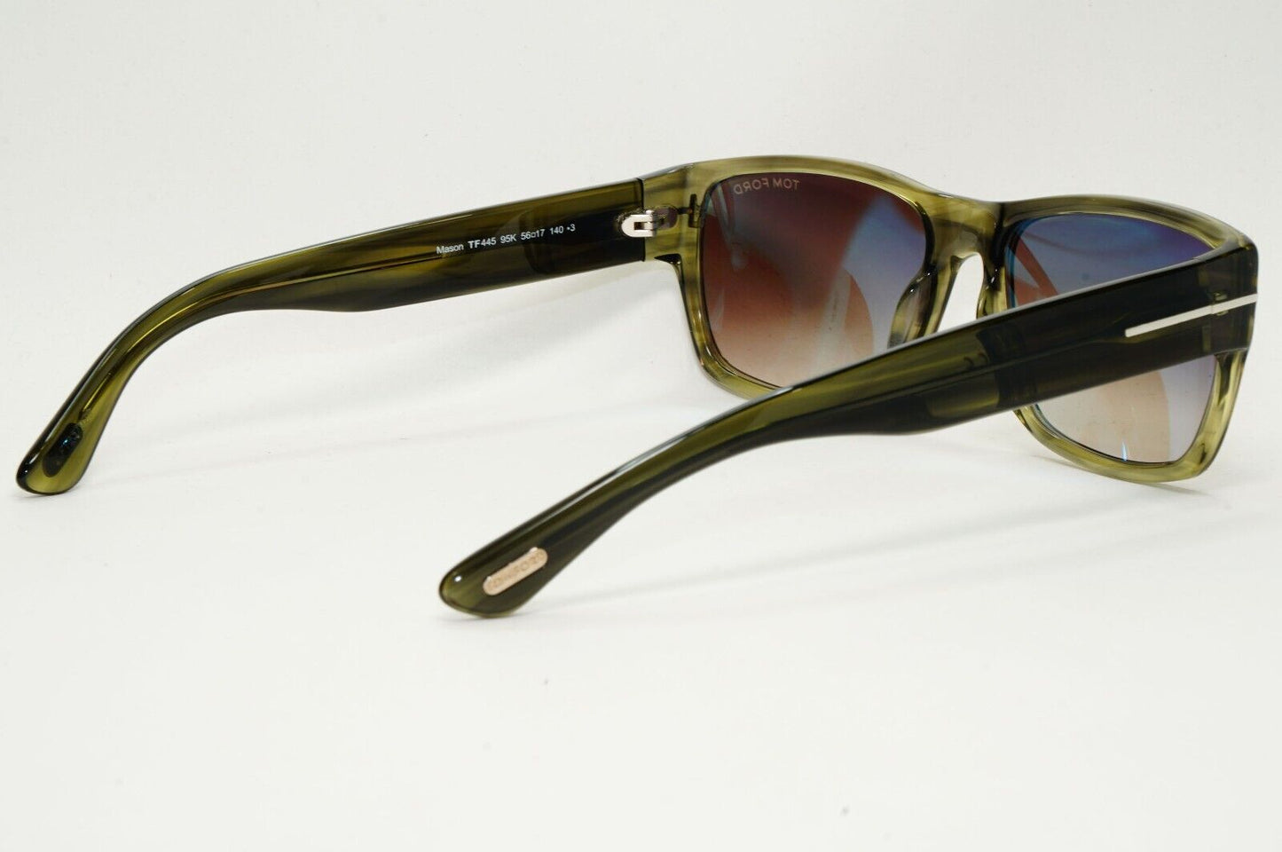 Tom Ford Sunglasses Mason Green Transparent Brown Grad FT0445 TF 445 95K 56mm