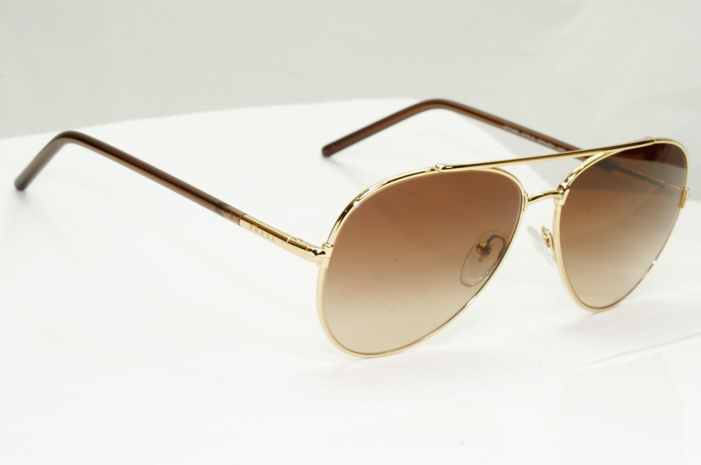 Prada Sunglasses Unisex Pilot Small Gold Brown PR66XS SPR 66X ZVN-6S1 57mm