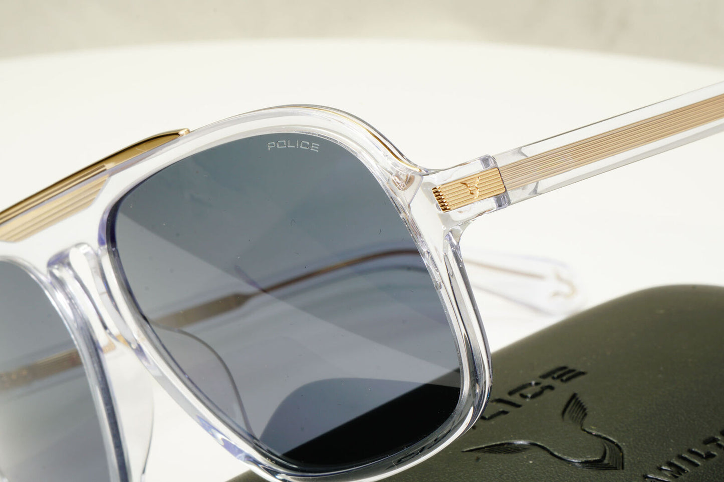 Police Lewis Hamilton F1 Sunglasses Grey Transparent Gold SPL E20 COL 0P79 38