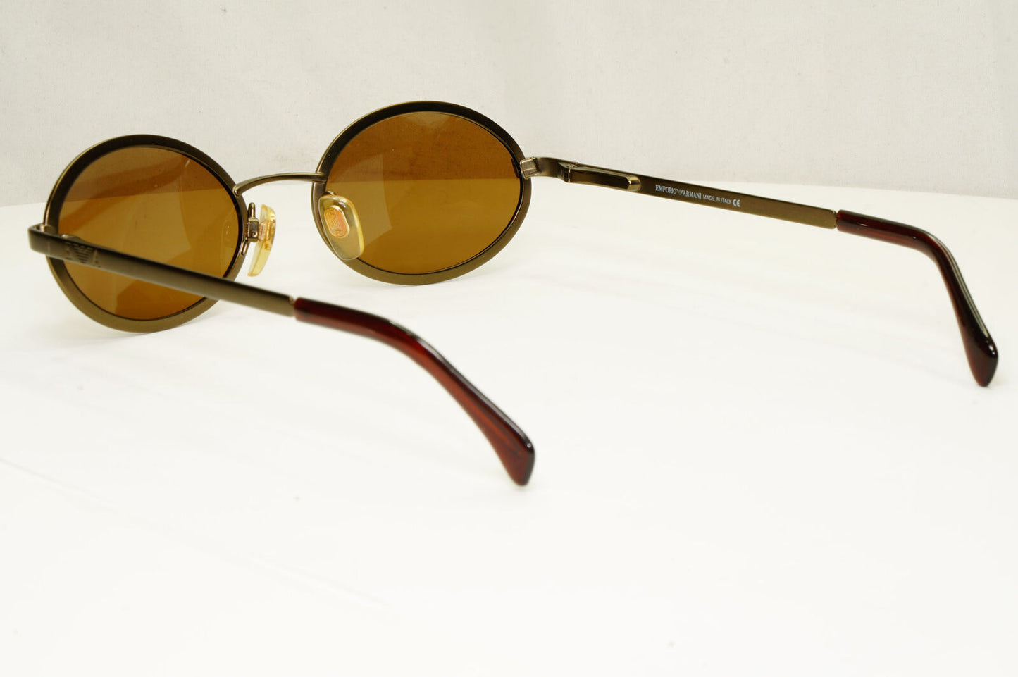 Emporio Armani 1997 Vintage Sunglasses Mens Womens Oval Bronze Metal 090-S 1029